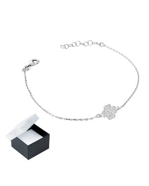 Silver bracelet with a clover