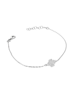 Silver bracelet with a clover