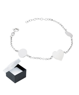 Silver bracelet with charms