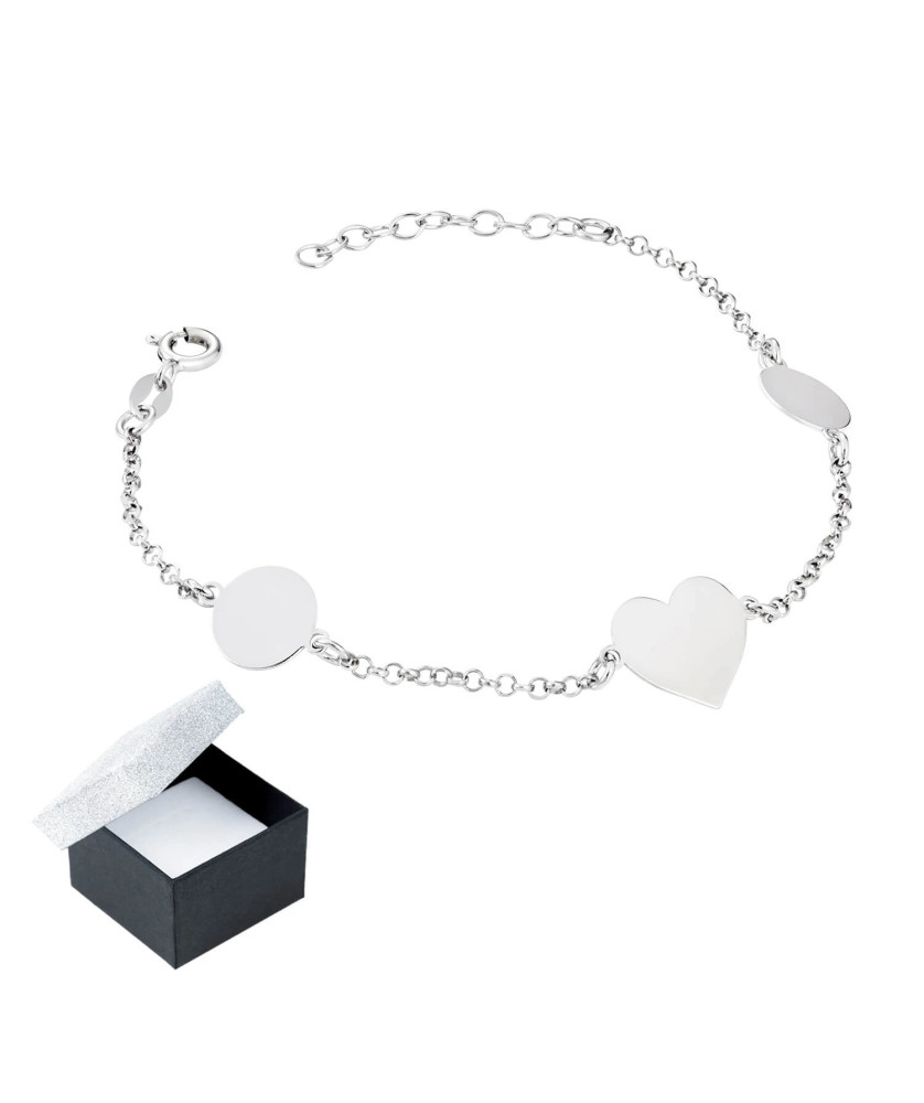 Silver bracelet with charms