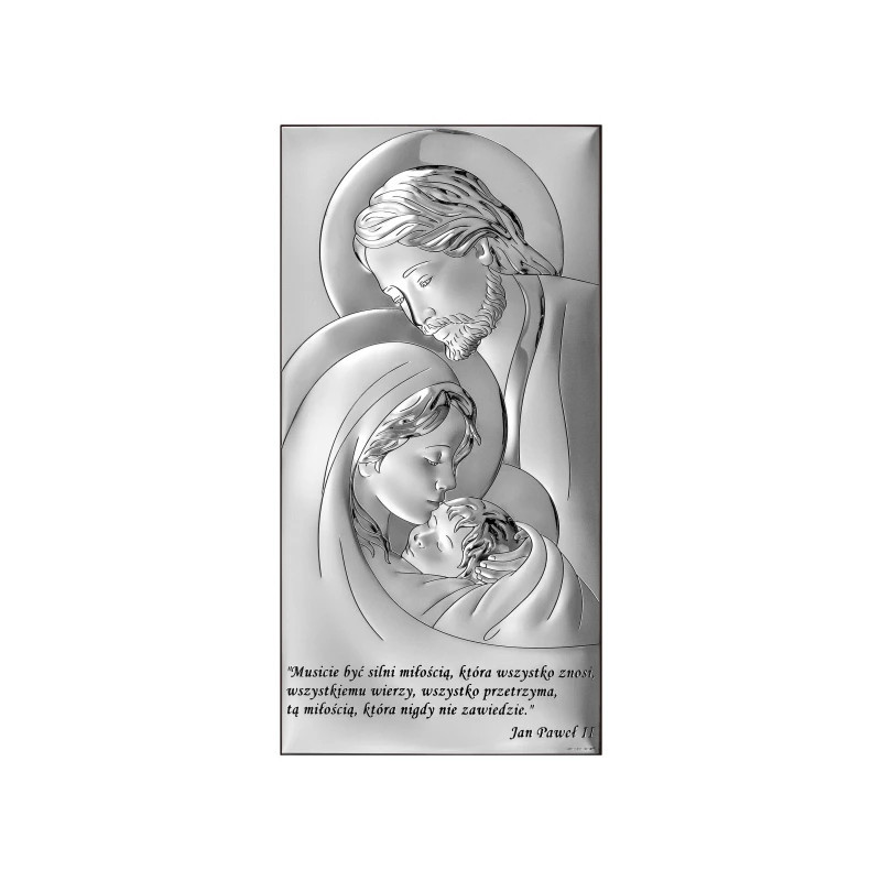 Silver Picture of the Holy Family with a Quote Silver Picture of the Holy Family with a Quote