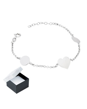 Silver bracelet with charms