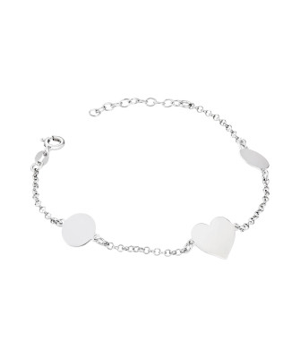 Silver bracelet with charms