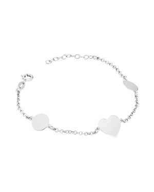 Silver bracelet with charms