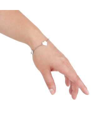 Silver bracelet with charms