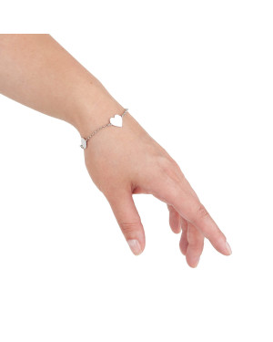 Silver bracelet with charms