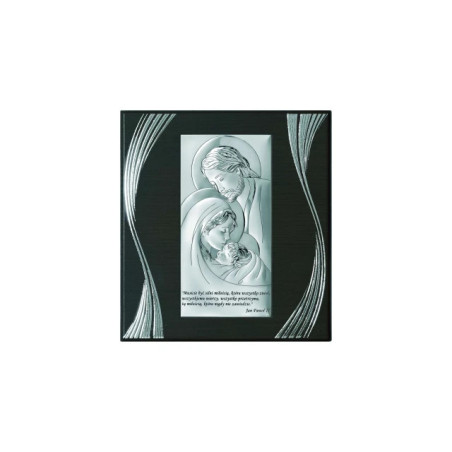 Silver Picture of the Holy Family with a Quote