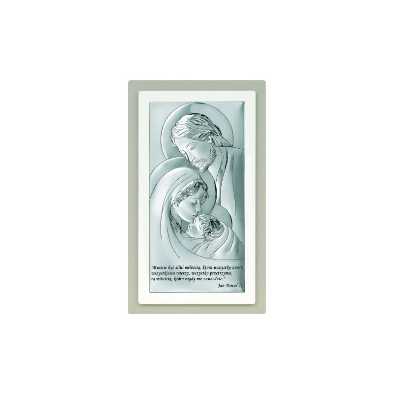 Silver Picture of the Holy Family with a Quote Silver Picture of the Holy Family with a Quote