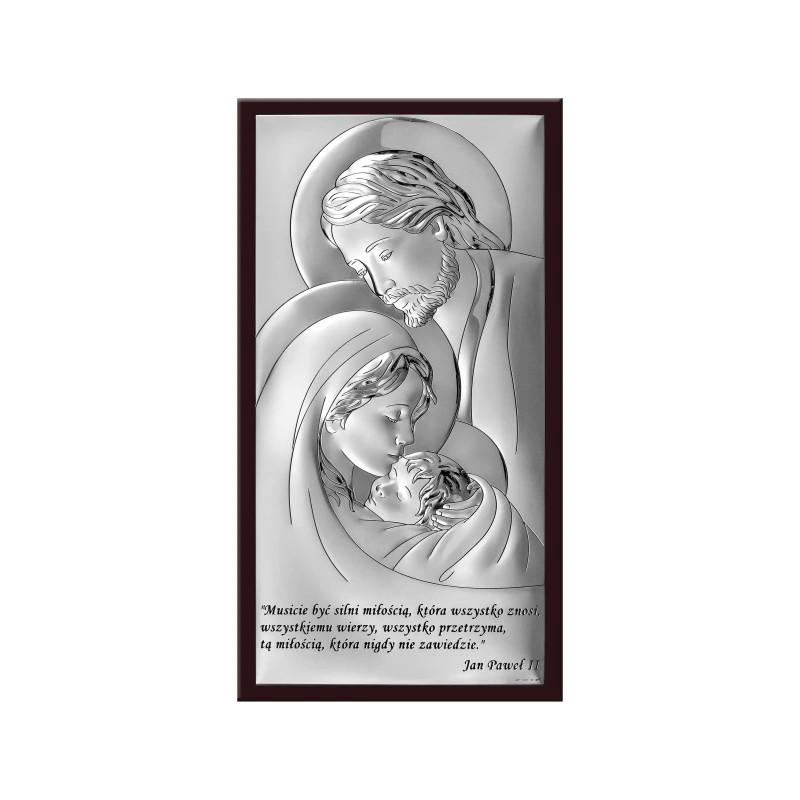 Silver Picture of the Holy Family with a Quote
