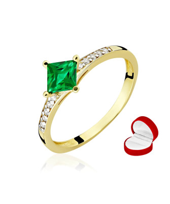Green stone ring gold 8k