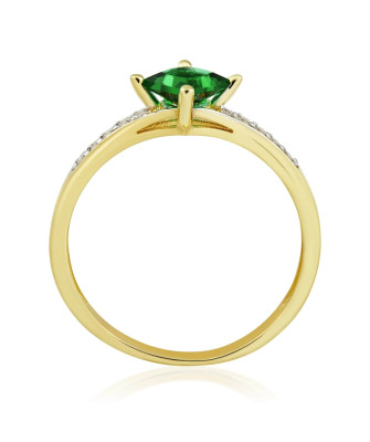 Green stone ring gold 8k