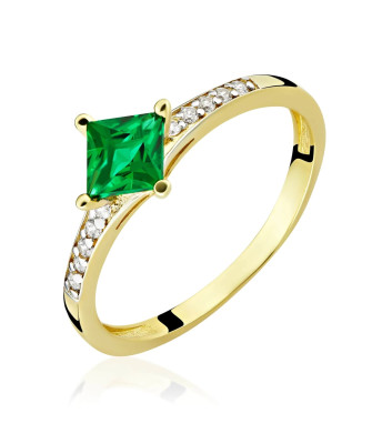 Green stone ring gold 8k