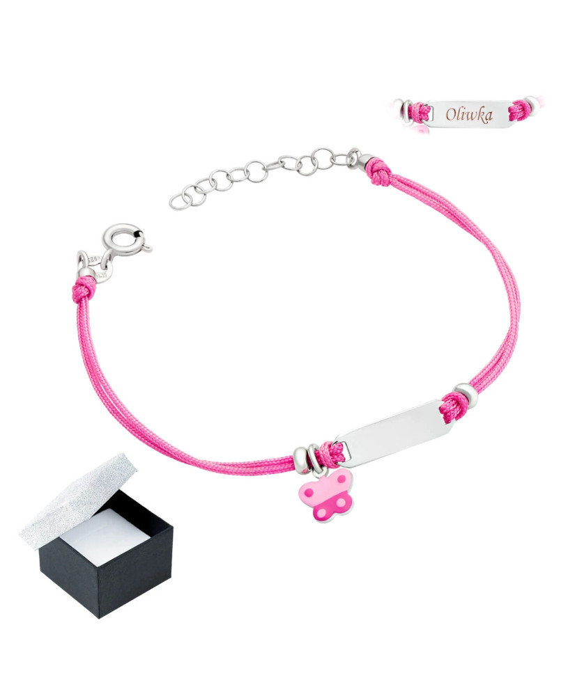 Princess bracelet ENGRAVING mini butterfly