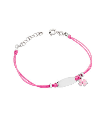 Princess bracelet ENGRAVING pink flower