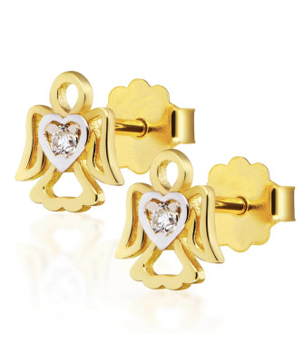 Earrings for a girl angel with zirconia 8k test