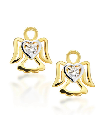 Earrings for a girl angel with zirconia 8k test