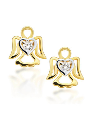 Earrings for a girl angel with zirconia 8k test