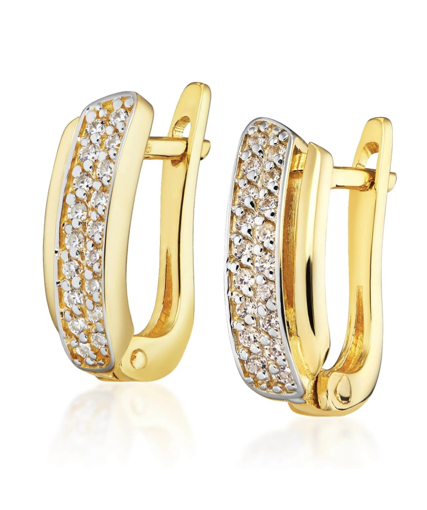 Gold earrings with stones 8k