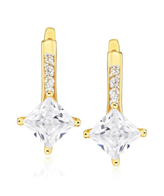 Gold earrings 8k zirconia