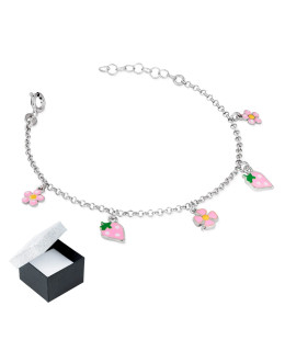 Silver bracelet with charms SBD10