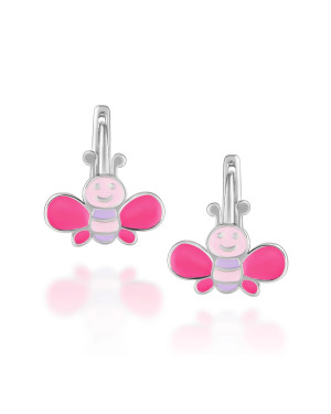 Children's silver earrings cheerful bees