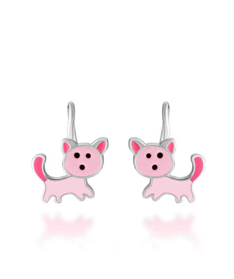 Silver Children’s Cat Earrings