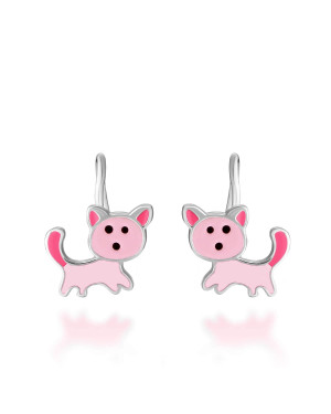 Silver Children’s Cat Earrings