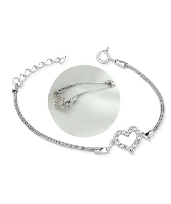 Silver bracelet with heart