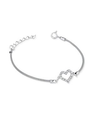 Silver bracelet with heart