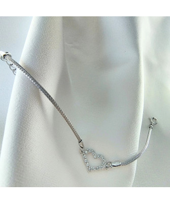Silver bracelet with heart