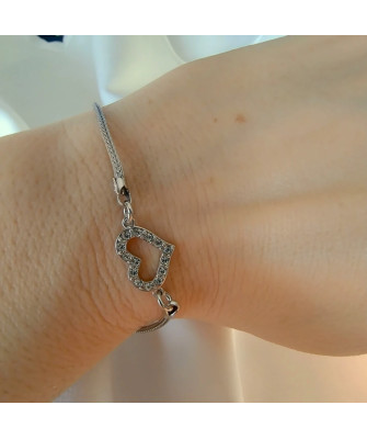 Silver bracelet with heart