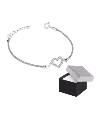 Silver bracelet with heart