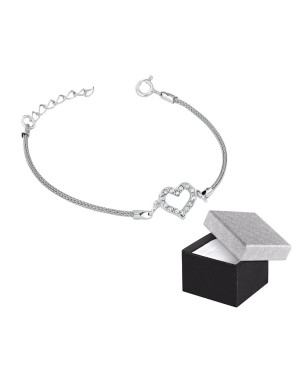 Silver bracelet with heart