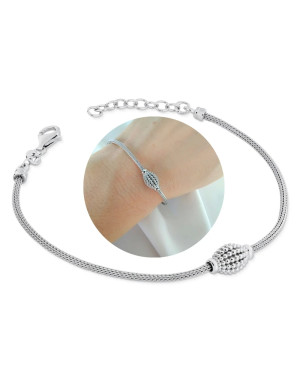 Silver bracelet with barrel