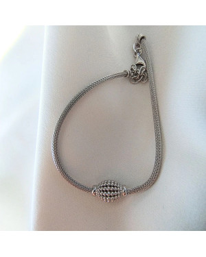 Silver bracelet with barrel