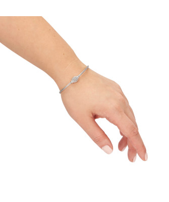Silver bracelet with barrel
