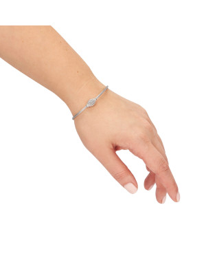 Silver bracelet with barrel