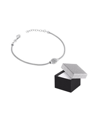 Silver bracelet with barrel