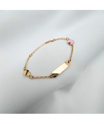 Silver girl's gold-plated bracelet with a flower