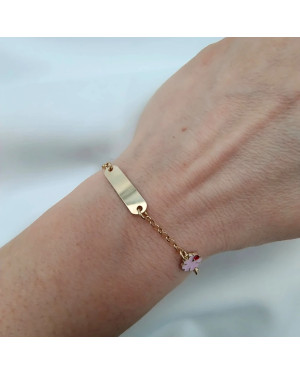 Silver girl's gold-plated bracelet with a flower