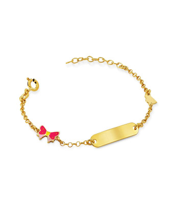 Gold-plated silver girls' bracelet with a bow
