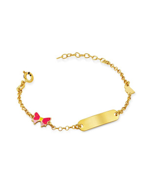 Gold-plated silver girls' bracelet with a bow