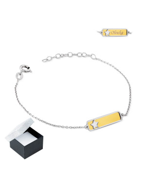 Gold-plated silver bracelet with star ENGRAVING