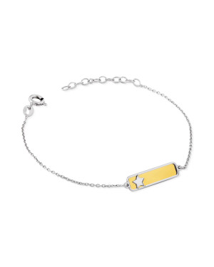 Gold-plated silver bracelet with star ENGRAVING
