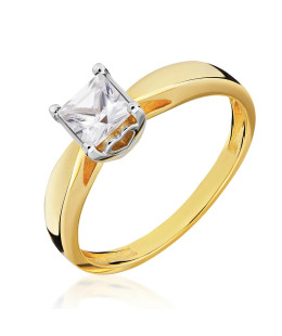 Gold engagement ring 8k hidden heart