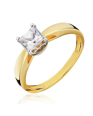Gold engagement ring 8k hidden heart