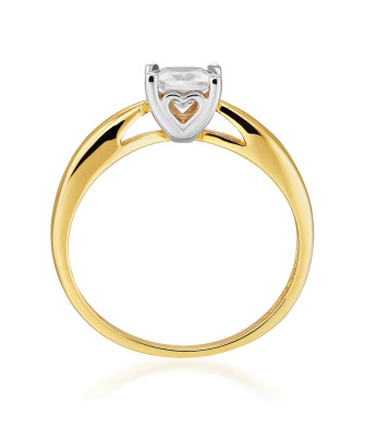 Gold engagement ring 8k hidden heart