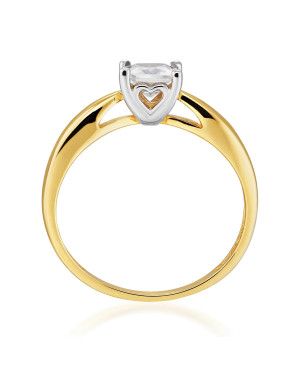 Gold engagement ring 8k hidden heart