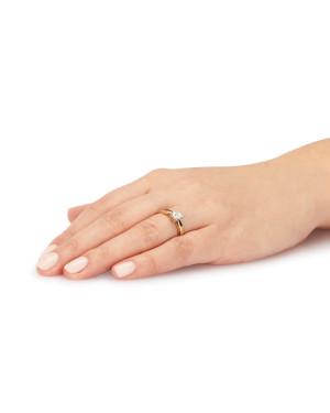 Gold engagement ring 8k hidden heart