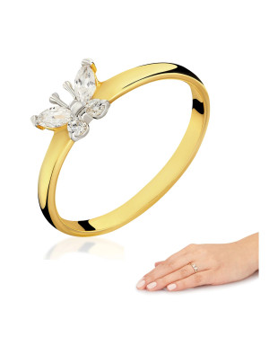 Butterfly ring gold 8k